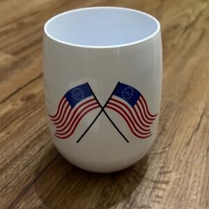 America 250 Patriotic White Stemless Tumbler American Flag 250th Anniversary Cup